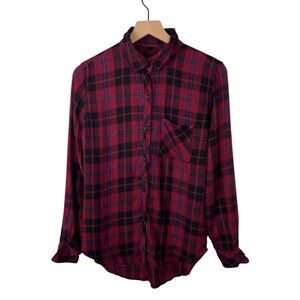 Rails Hunter Wine Navy Black Plaid Button Down Shirt